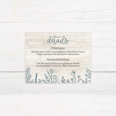 White Wood Botanical Invitations - goprintplus