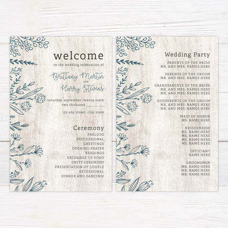 White Wood Botanical Invitations - goprintplus