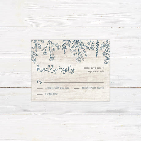 White Wood Botanical Invitations - goprintplus