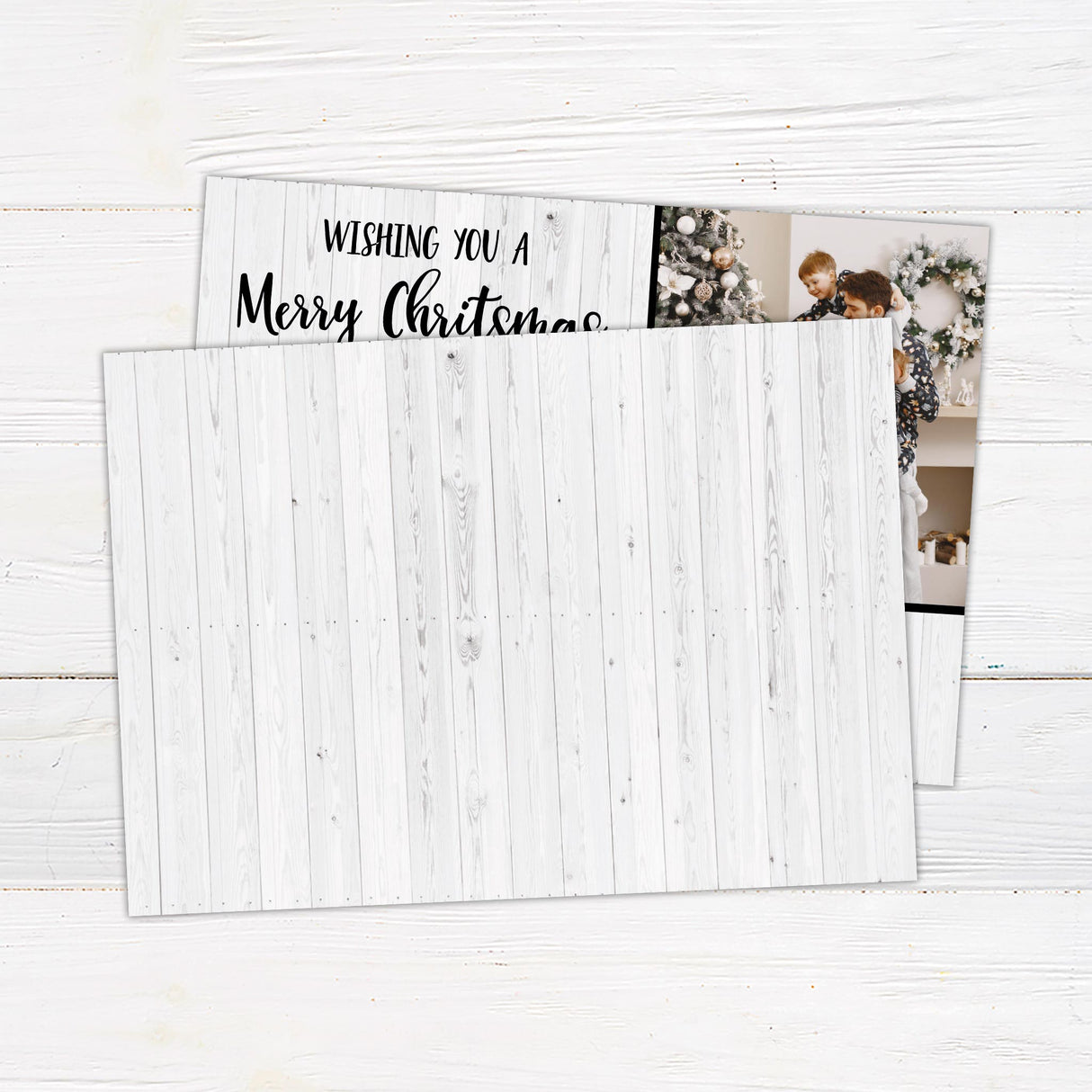 White Wood Holiday Card