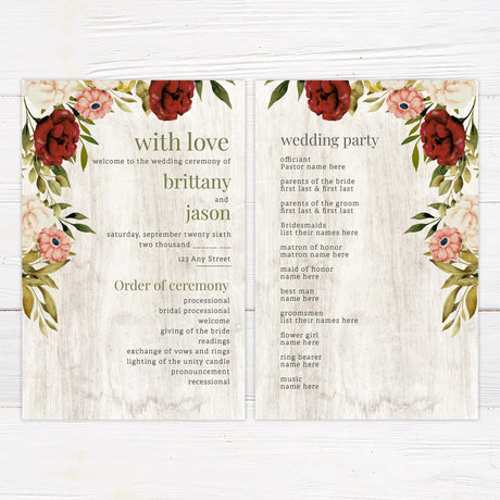 White Wood Floral Invitation - goprintplus