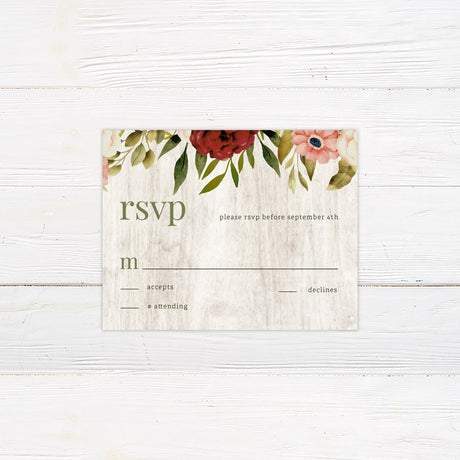 White Wood Floral Invitation - goprintplus