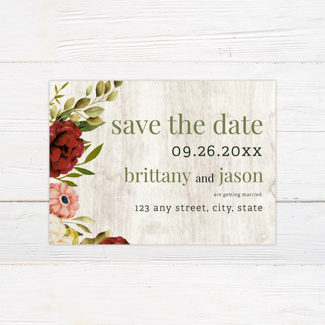 White Wood Floral Invitation - goprintplus