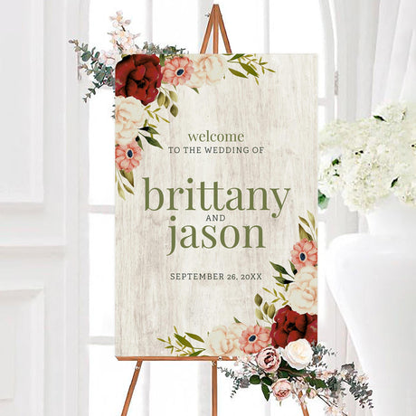 White Wood Floral Invitation - goprintplus