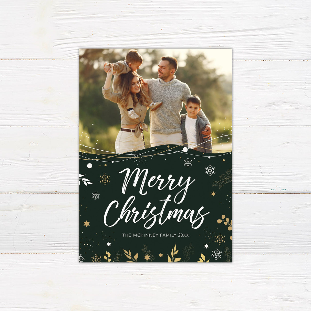 White and Gold Christmas Card