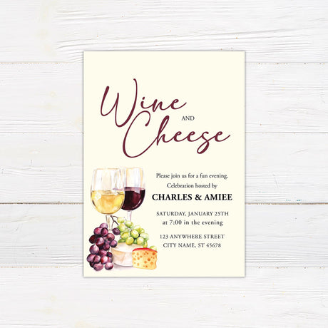 Wine and Cheese Party Invitation - goprintplus