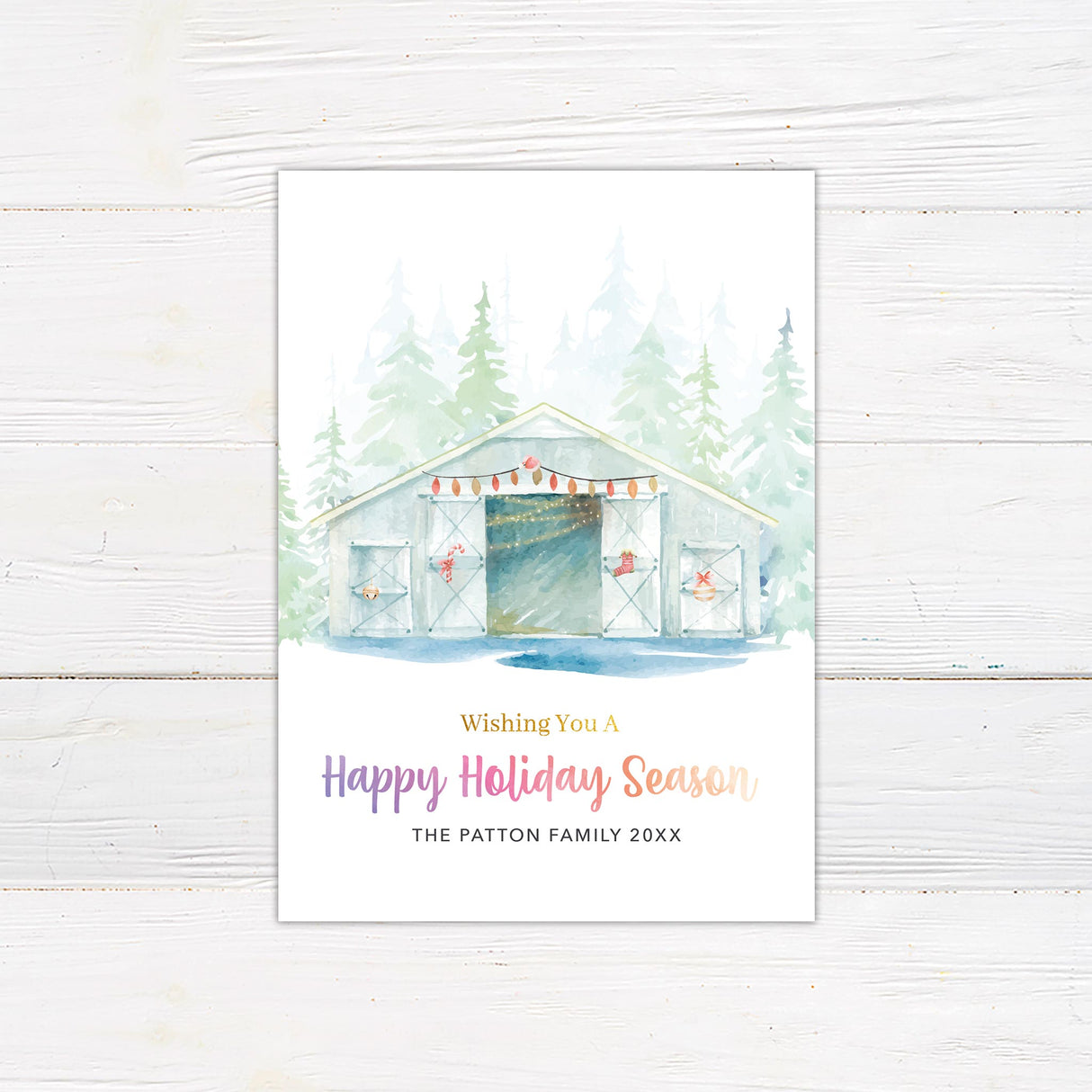 Winter Barn Holiday Card