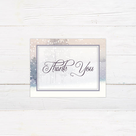 Winter Forest Snow Thank You Card - goprintplus
