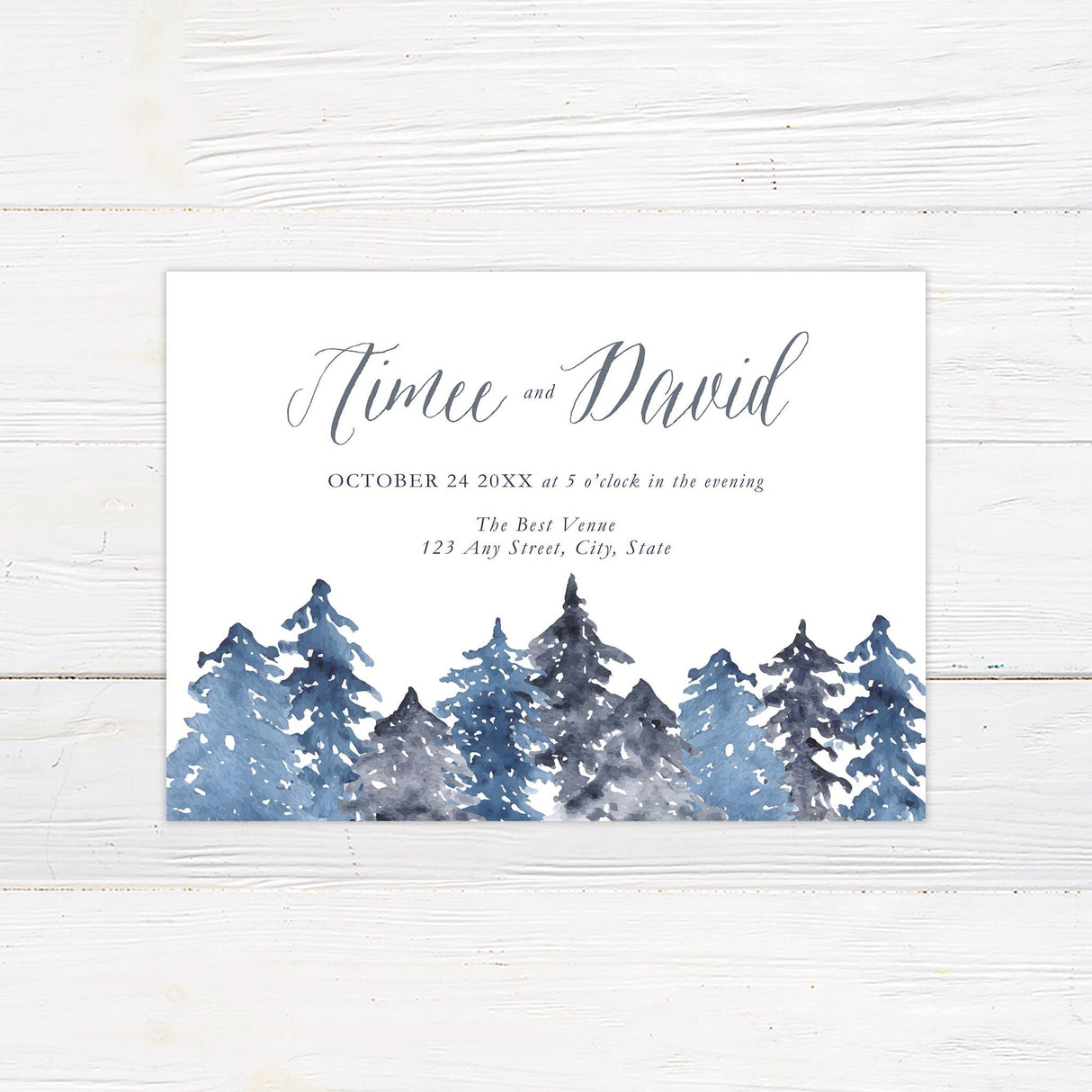 Winter Trees Save The Date - goprintplus
