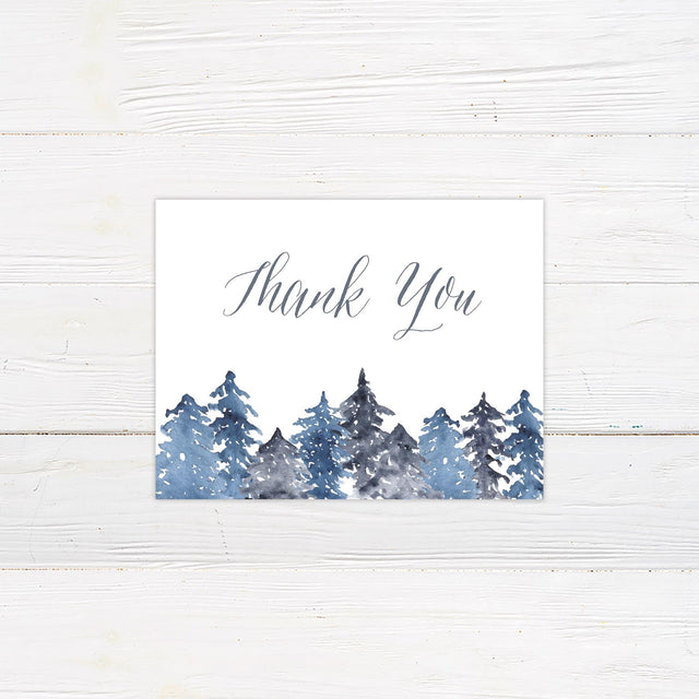 Winter Trees Thank You Card - goprintplus