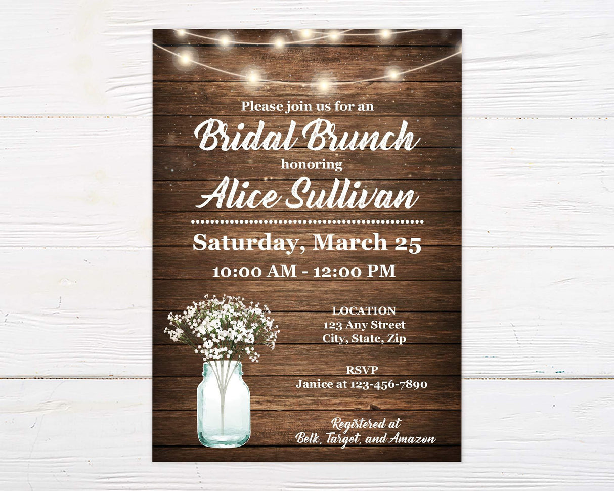 Wood Brunch Invitation - goprintplus