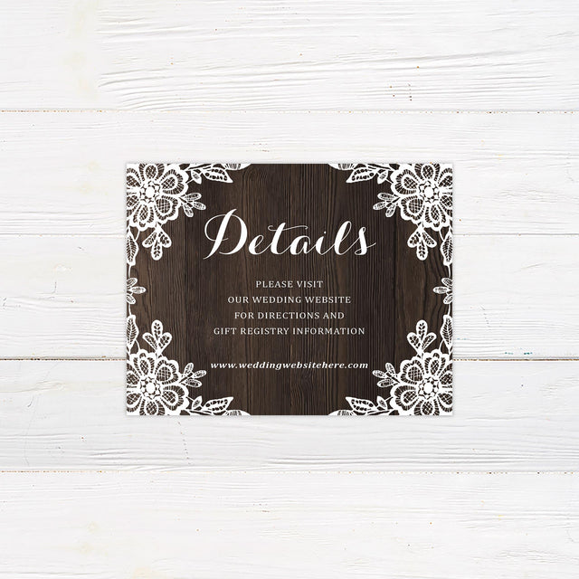 Wood and Lace Details Cards - goprintplus