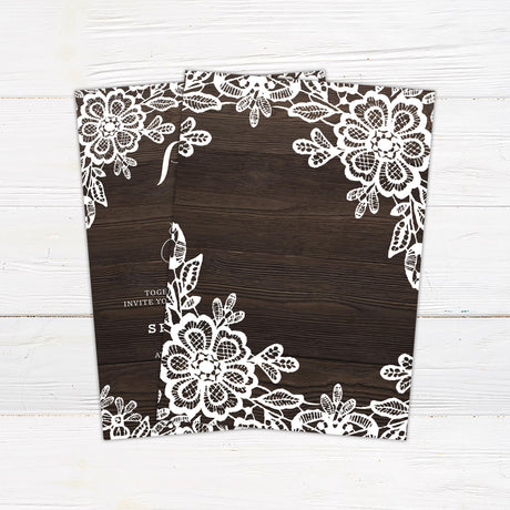 Wood and Lace Invitations - goprintplus