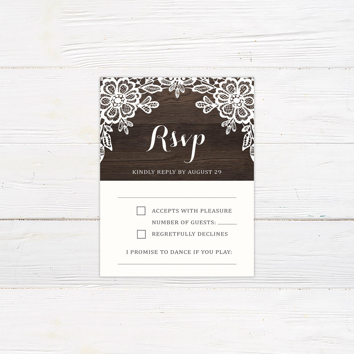 Wood and Lace RSVP - goprintplus