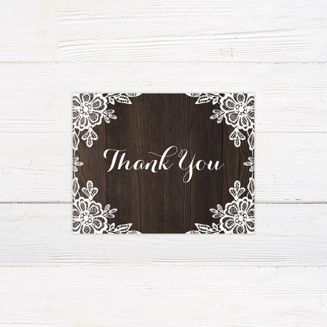 Wood and Lace Thank You Card - goprintplus
