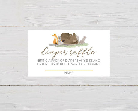 Woodland Animals Diaper Raffle - goprintplus