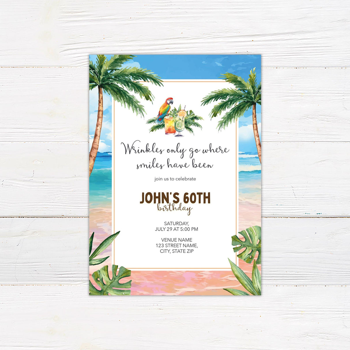 Wrinkles and Smiles Invitation - goprintplus