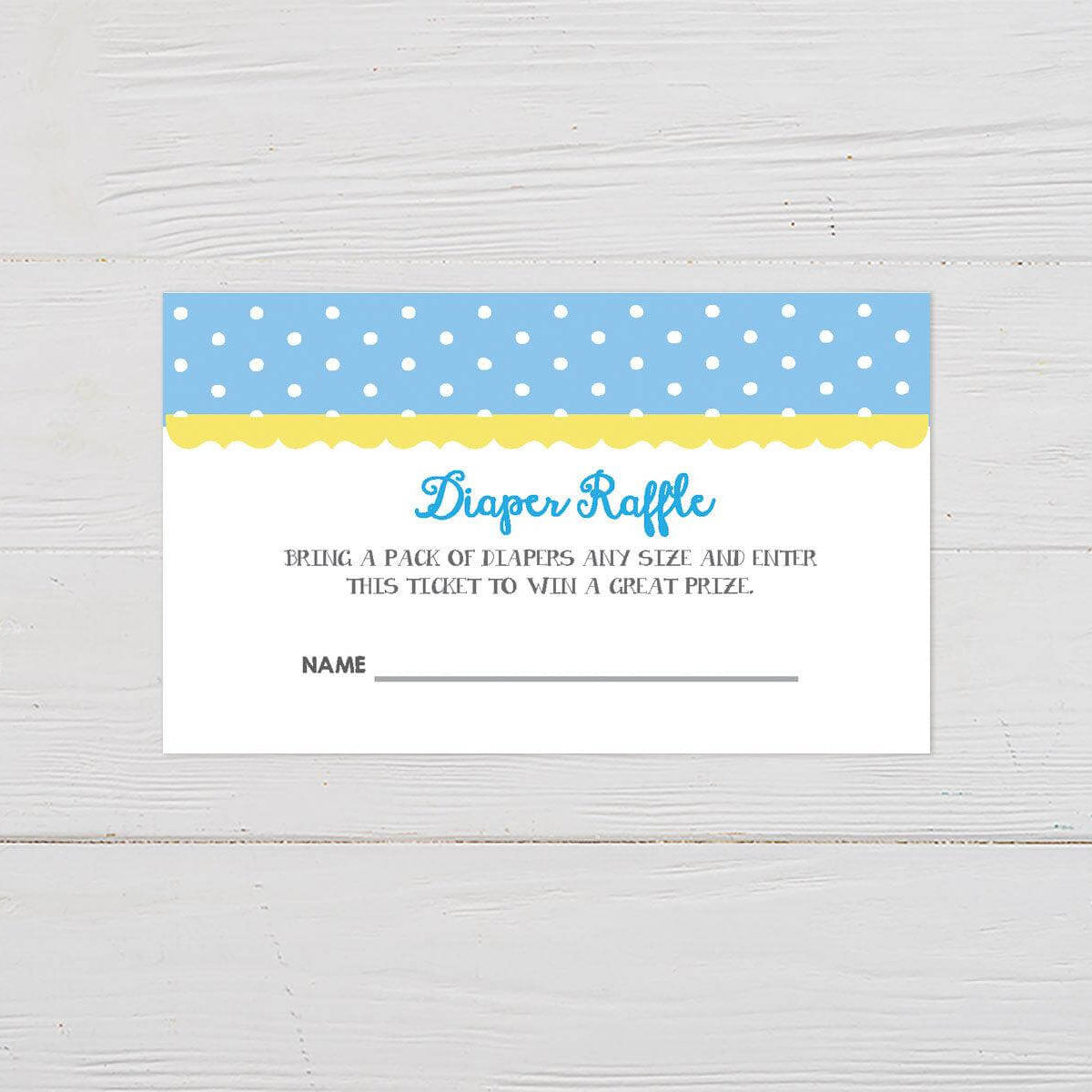 Blue Polka Dot Diaper Raffle Ticket – Go Print Plus