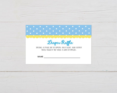 Blue Polka Dot Diaper Raffle Ticket - goprintplus