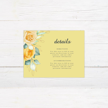 Yellow Floral Classic Invitation - goprintplus