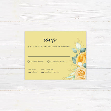 Yellow Floral Classic RSVP - goprintplus