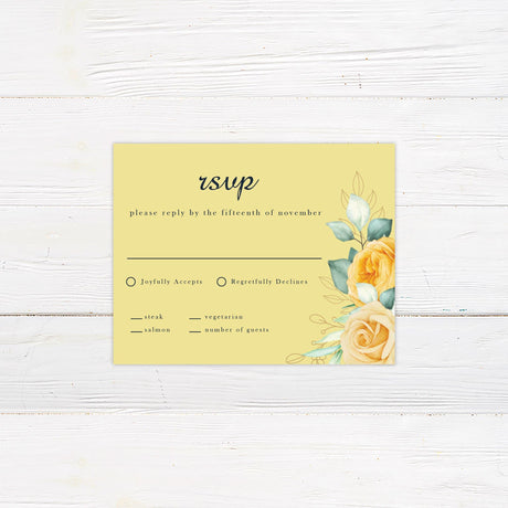 Yellow Floral Classic Invitation - goprintplus