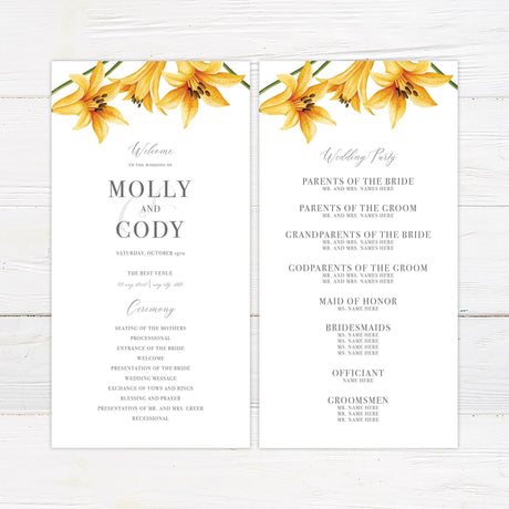 Yellow Lilies Invitation - goprintplus