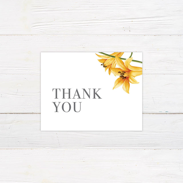 Yellow Lilies Thank You Card - goprintplus