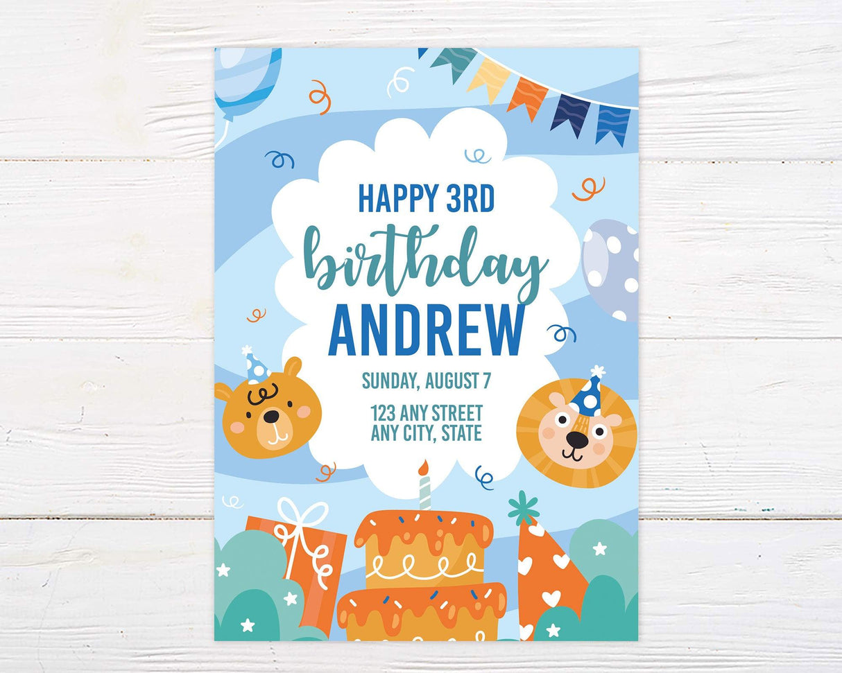 Zoo Animal Boy Invitation - goprintplus