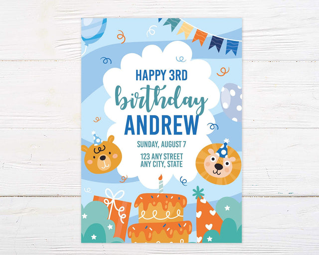 Zoo Animal Boy Invitation - goprintplus