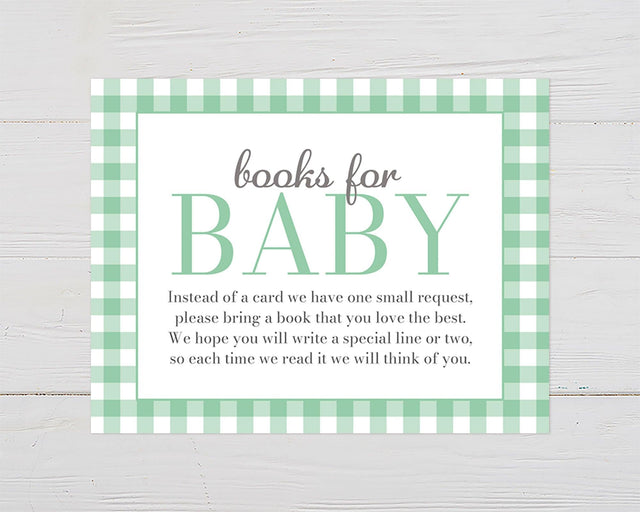 Green Gingham Books For Baby - goprintplus