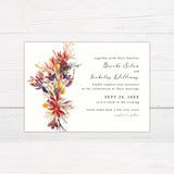 Vivid Harvest Wedding Invitation, Formal Wedding Invitation, Floral Invitation, Autumn Invitation, Printed Wedding Invitations, Fall Wedding