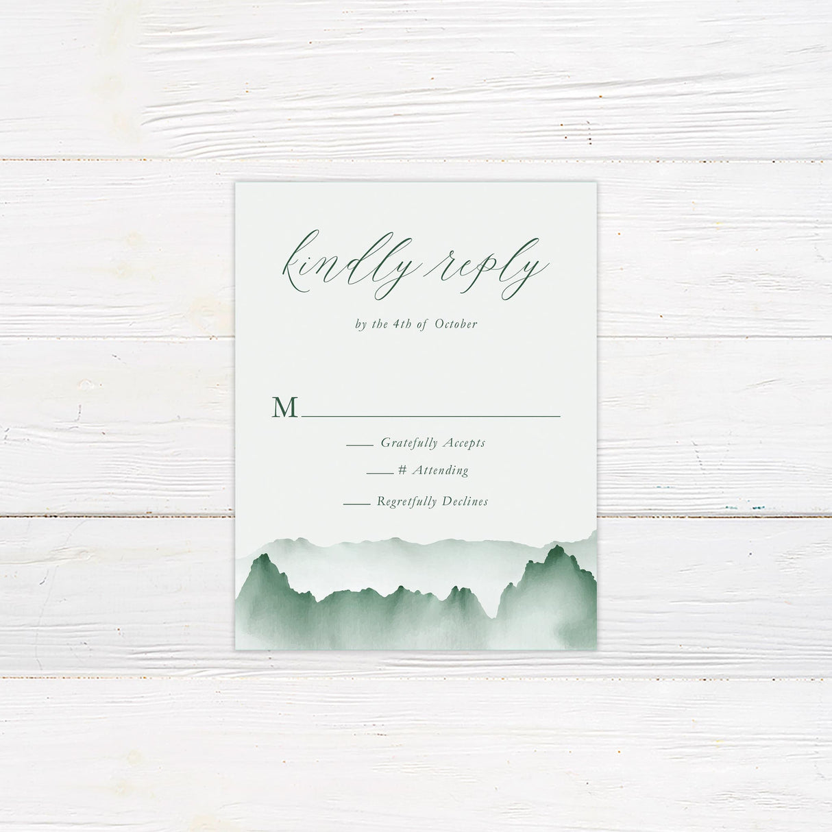 Misty Mountain Wedding Invitation, Formal Wedding Invitation, Scenic Invitation, Nature Invitation, Printed Wedding Invitations