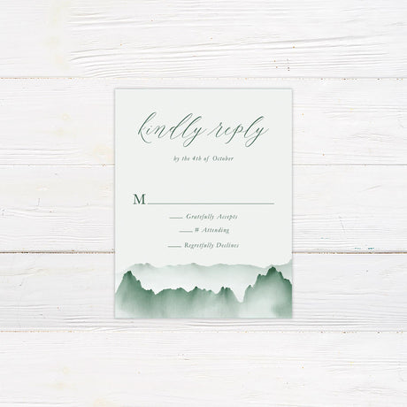 Misty Mountain Wedding Invitation, Formal Wedding Invitation, Scenic Invitation, Nature Invitation, Printed Wedding Invitations