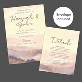 Sunset Landscape Wedding Invitation, Formal Wedding Invitation, Scenic Invitation, Nature Invitation, Printed Wedding Invitations