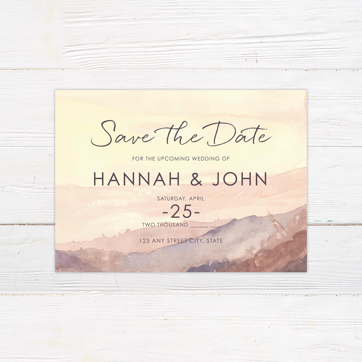 Sunset Landscape Wedding Invitation, Formal Wedding Invitation, Scenic Invitation, Nature Invitation, Printed Wedding Invitations