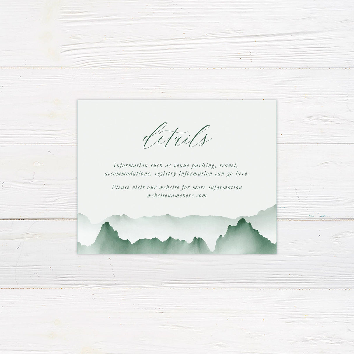 Misty Mountain Wedding Invitation, Formal Wedding Invitation, Scenic Invitation, Nature Invitation, Printed Wedding Invitations