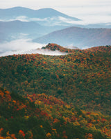 Fall color across a mountain ridge
